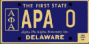 Alpha Phi Alpha Organizational License Plate - State of Delaware