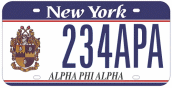 Alpha Phi Alpha Organizational License Plate - State of New York